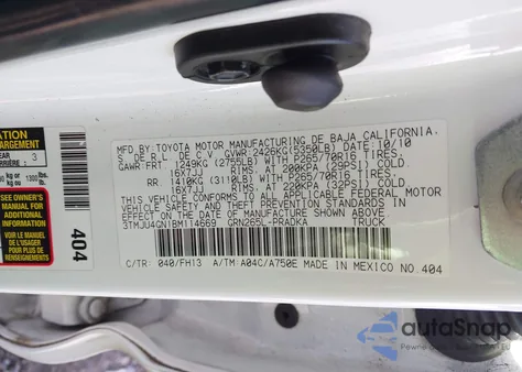 2011 Toyota Tacoma Prerunner V6 из США, поврежденный, VIN 3TMJU4GN1BM114669